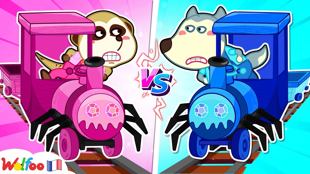 Rose Contre Bleu Choo Choo Charles 🚂 Wolfoo Crée Un Train Souterrain DIY 🎉 Collection D'épisodes
