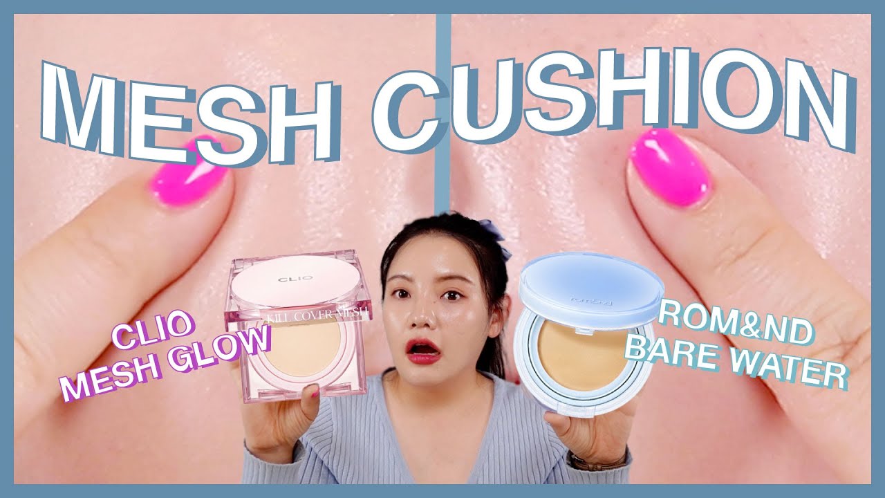 CLIO Kill Cover Mesh Glow Cushion VS. ROM&ND Bare Water Cushion 💙💗 | Cushion Comparison | HIKOCO