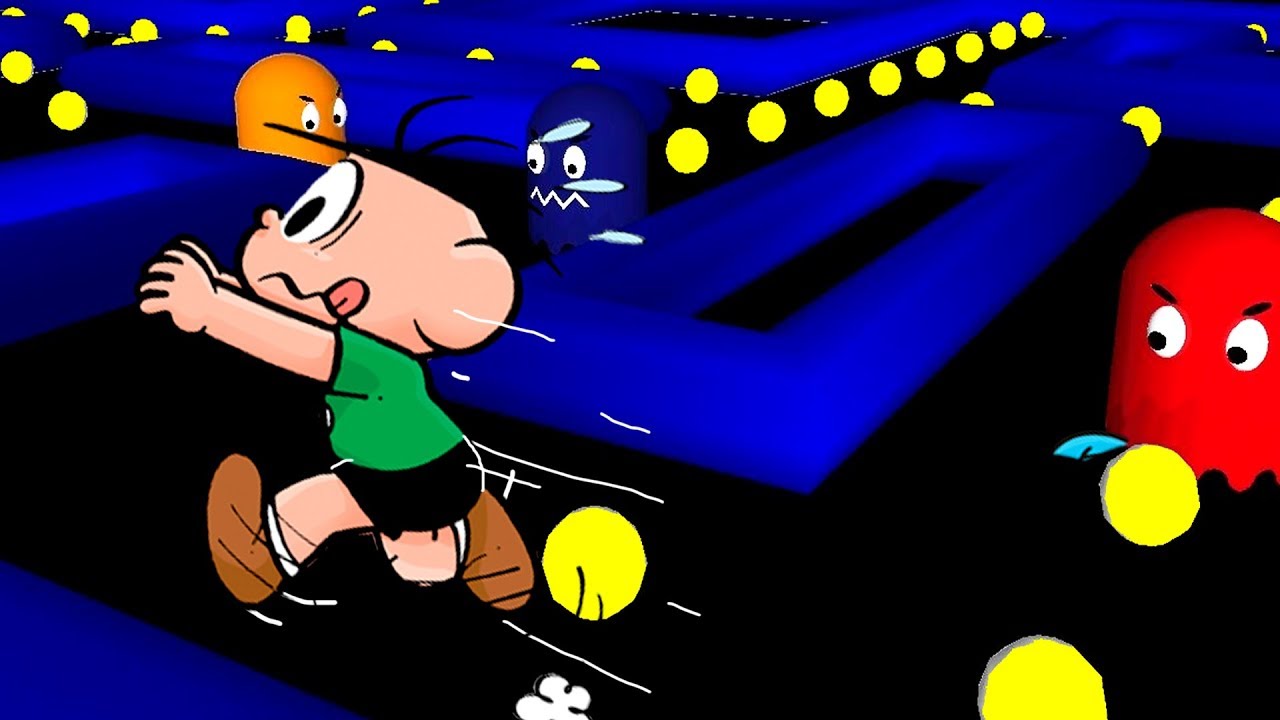 CEBOLINHA ENTRA NO JOGO DO PAC MAN!