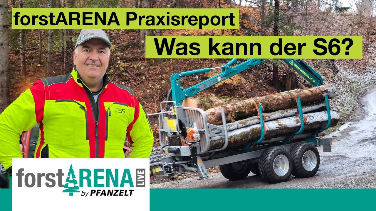 Rückewagen für den Brennholz-Transport | Pfanzelt S-line S6 Rückeanhänger | forstARENA Praxisreport