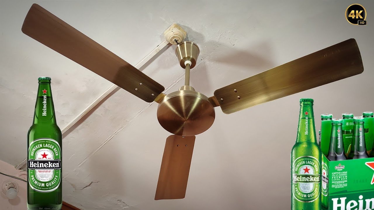 Highly Carbonated Fizzy 🍾🍺 vs Heavy weight Brass Finish Ceiling Fan| With UP&DOWN Springfield Wobble