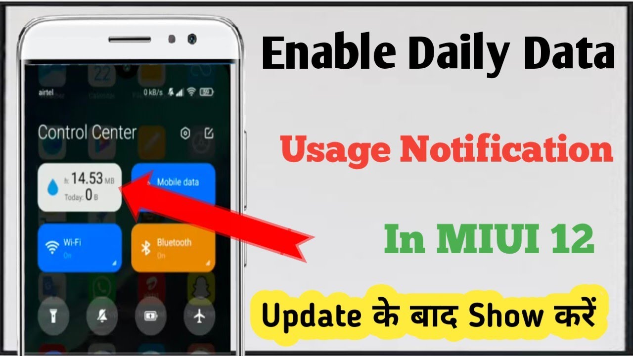 Enable Data usage Icon In Redmi mobile In Mi Control Centre | Enable Data usage Icon In Miui 12