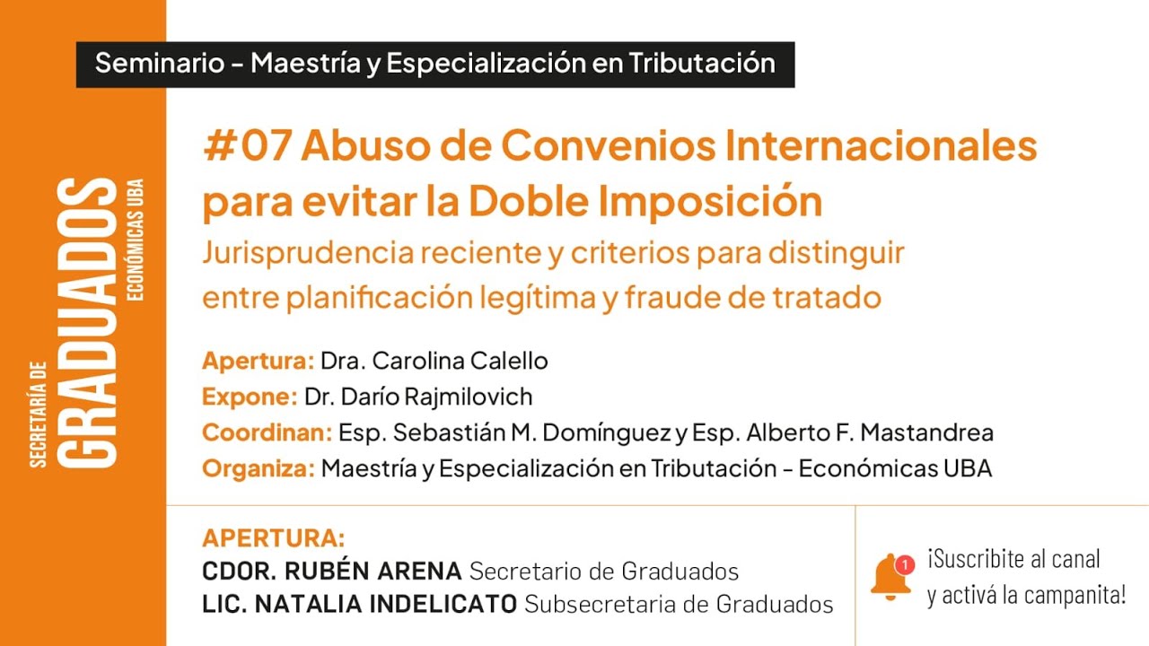 #07 Abuso de Convenios Internacionales para Evitar la Doble Imposición - Económicas UBA