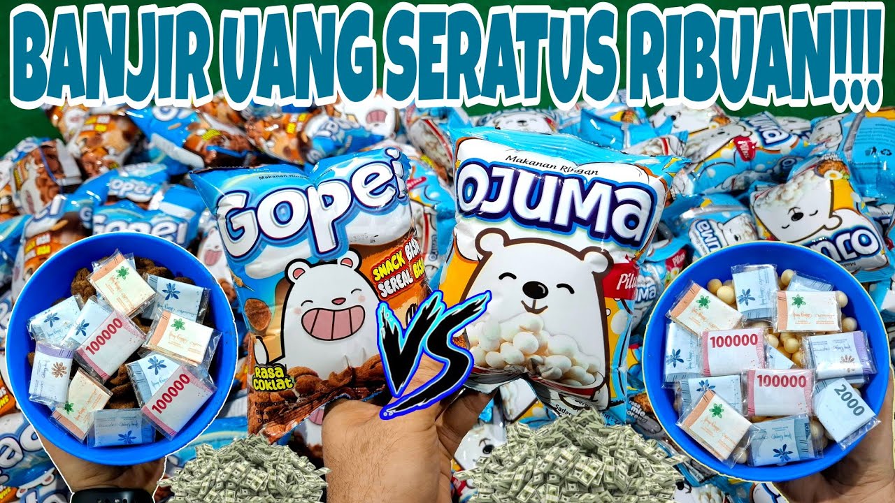VIRAL!!! BANJIR UANG SERATUS RIBUAN!!! UNBOXING CIKI GOPEI vs PILUS OJUMA BERHADIAH UANG