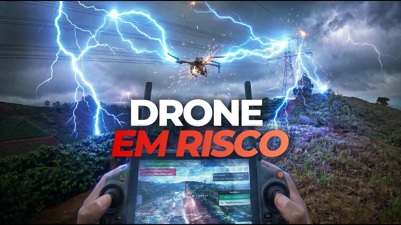 Vlog do piloto de drone de pulverização: rede elétrica, café no morro e caos do vento
