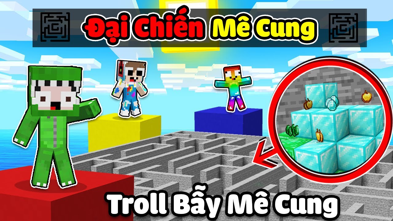 KHANGG BEDWARS THỬ THÁCH 24H ĐẠI CHIẾN MÊ CUNG SỞ HỮU KIẾM HACKER TROLL NOOB TEAM TRONG MINECRAFT