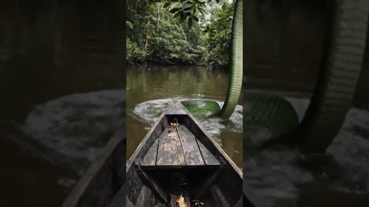 Emerald Tree Boa ALMOST Drops Into Fisherman's Canoe!