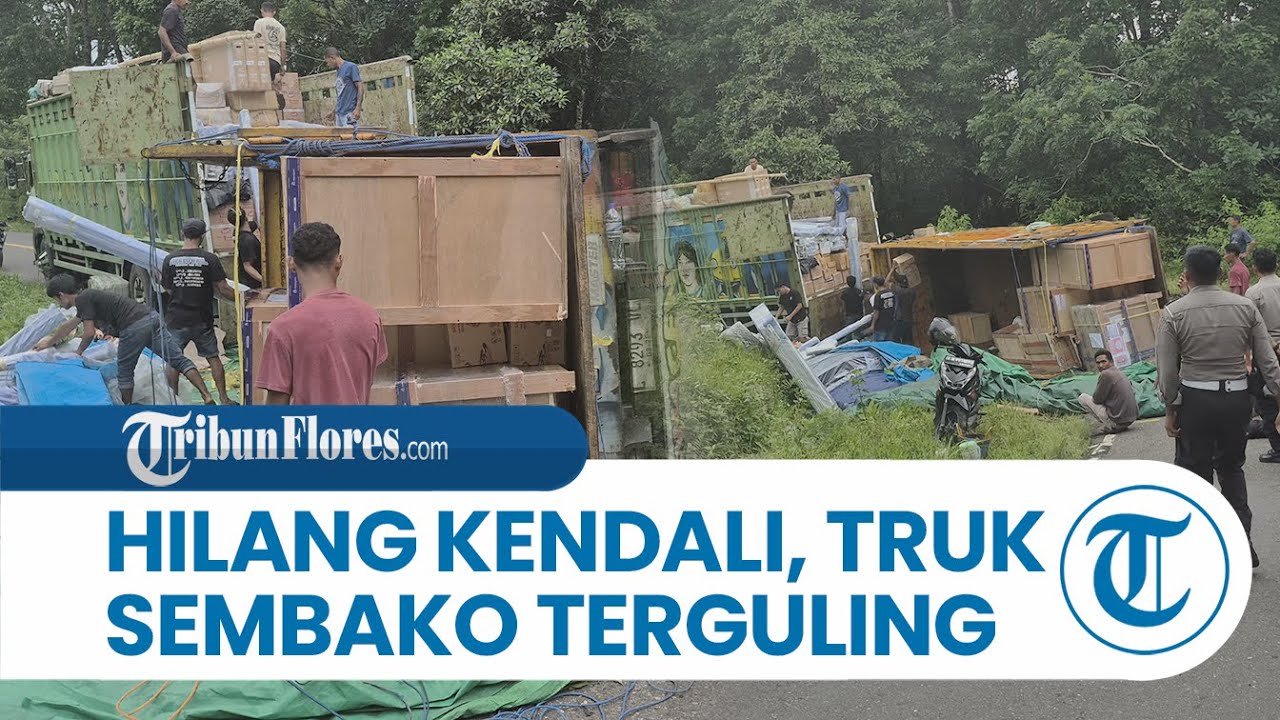 Hilang Kendali, Truk Sembako Terguling di Trans Flores Manggarai Barat NTT