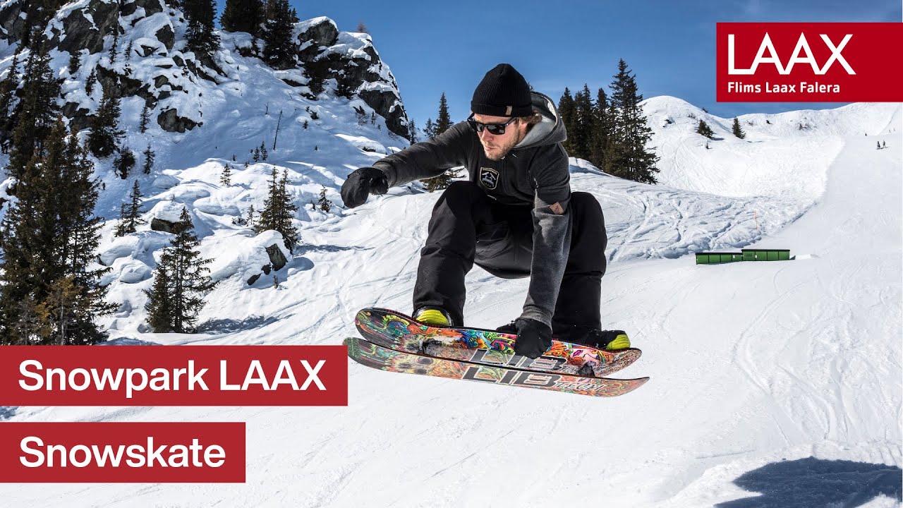 Snowskate at Snowpark LAAX with M&auml;thu Wattinger