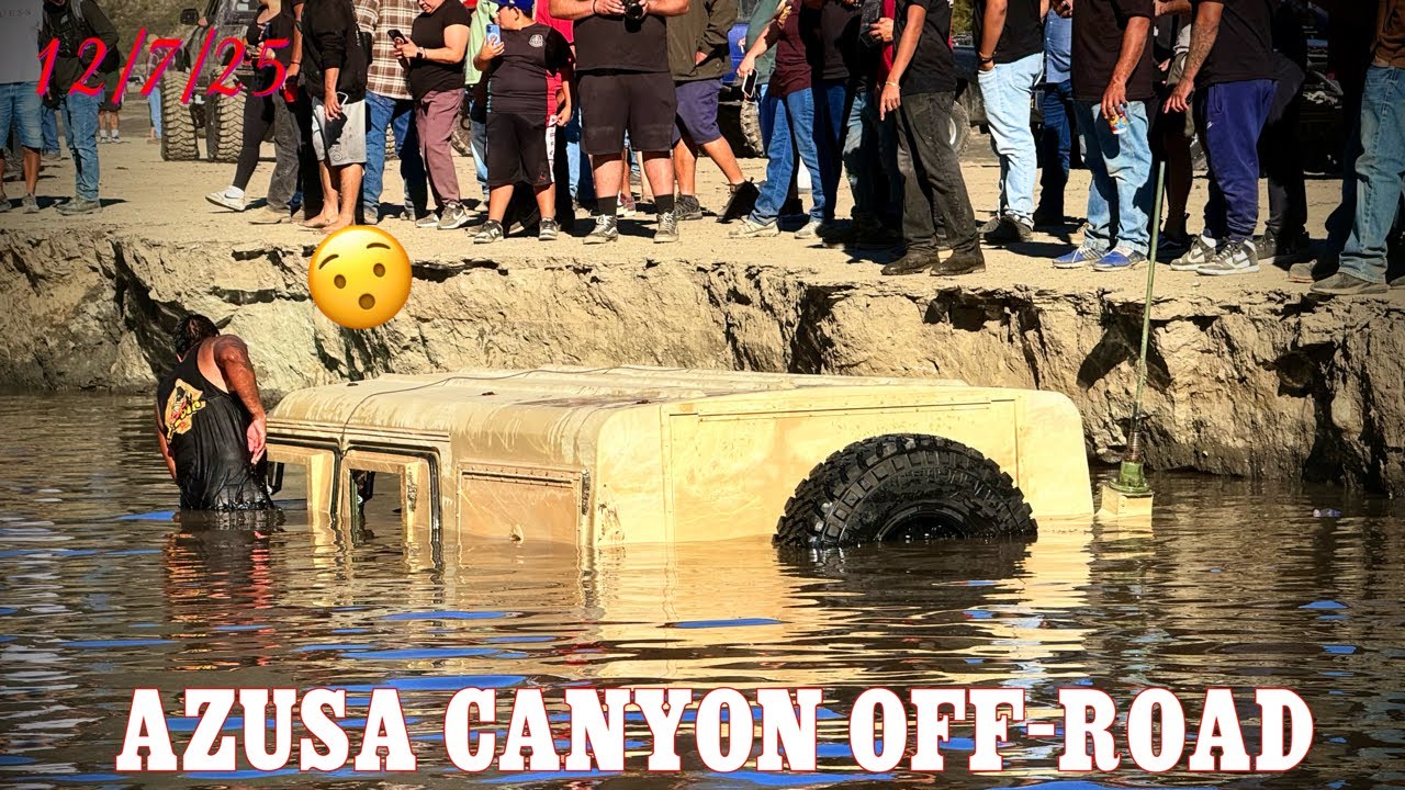 Hummer Dives into Water | Azusa Canyon Off-Road Moment & Recovery 12/7/25