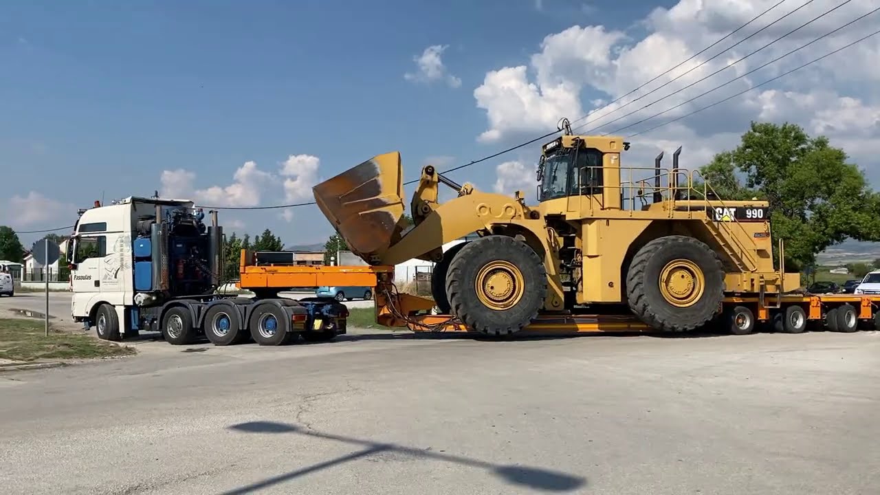 Transporting The Caterpillar 990 Wheel Loader - Fasoulas Heavy Transports