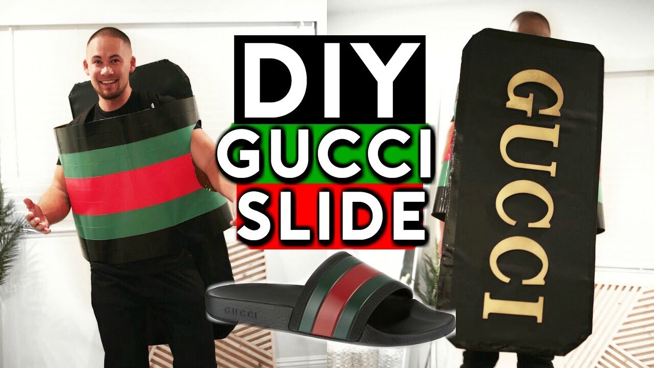 Костюм на Хэллоуин из шлепанцев Gucci своими руками