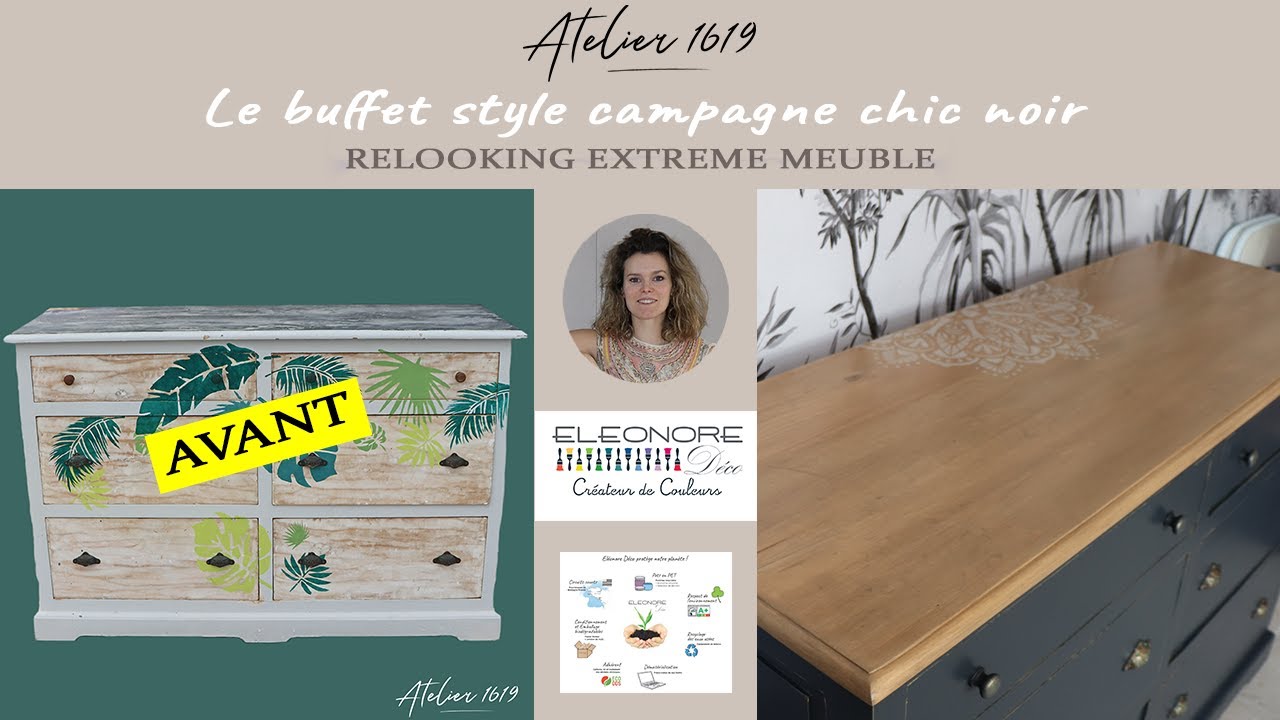 RELOOKING MEUBLE EXTREME - le buffet campagne chic noir