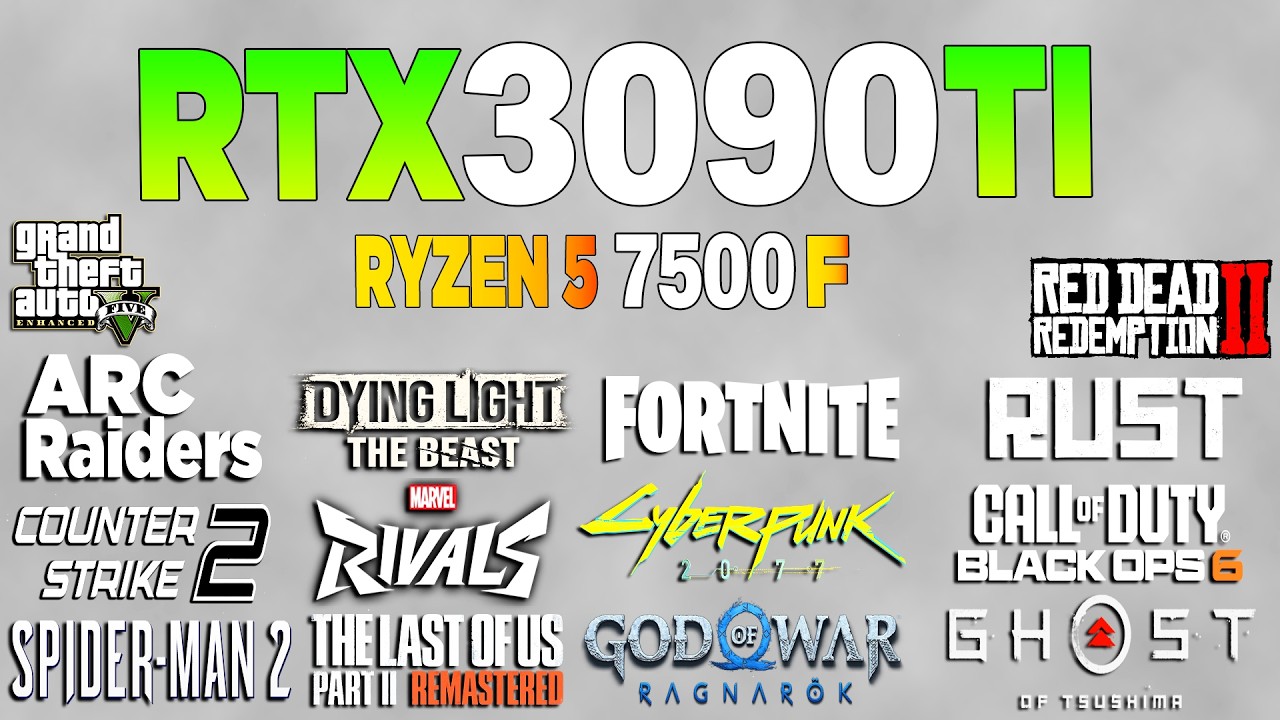 RTX 3090 Tİ + Ryzen 5 7500F - Test in 16 Games 1080p (2026)