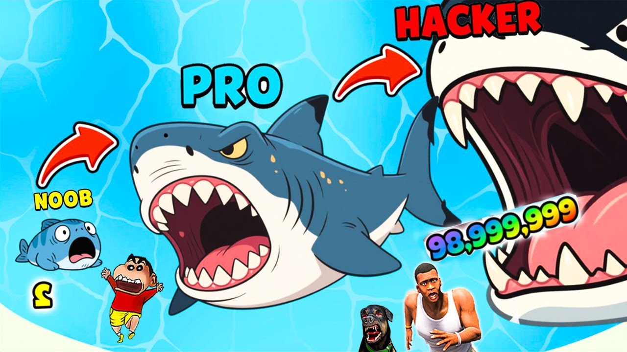 SHINCHAN NOOB vs PRO vs HACKER in FISH EVOLUTION with FRANKLIN & CHOP | DREAM SQUAD