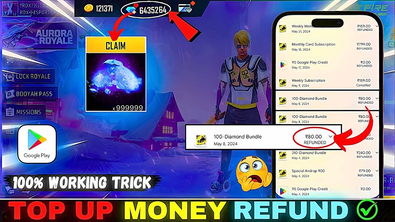 Top up Money Refund Glitch 