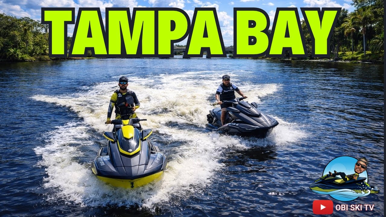 Riding our Jetskis / Waverunners from Tampa to St Pete to Beer Can Island.