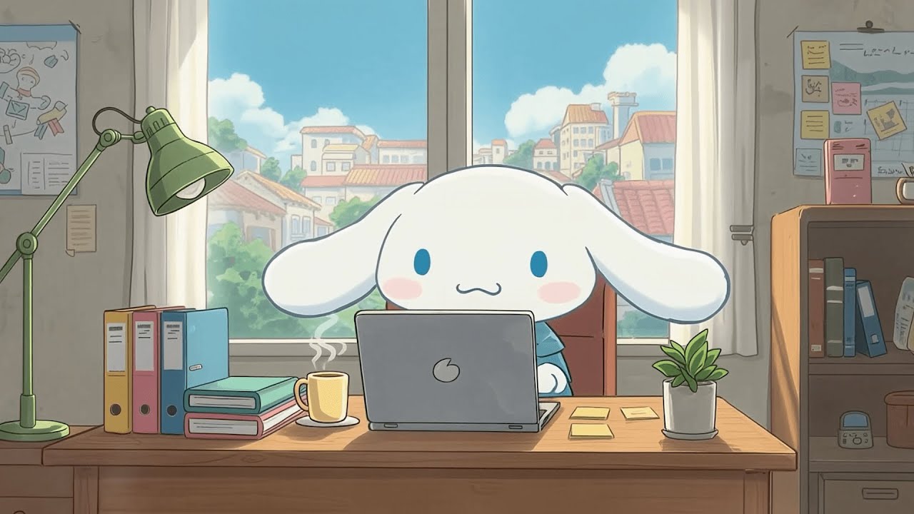 Cinnamoroll’s Sunny Morning Office ☀️ Lofi Chill Beats for Productive Work, Study, and Creative Flow