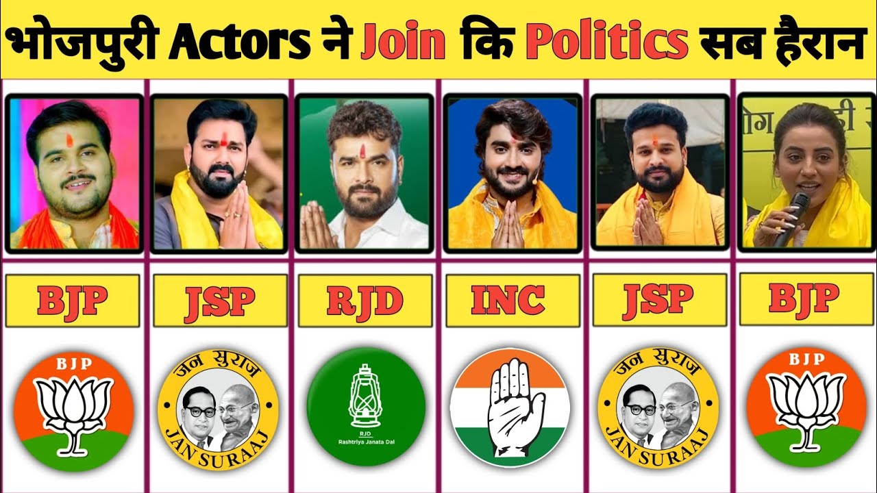 Bhojpuri Actors Who Joined Politics | BJP, INC, RJD, JSP Full List | NetaNama ||