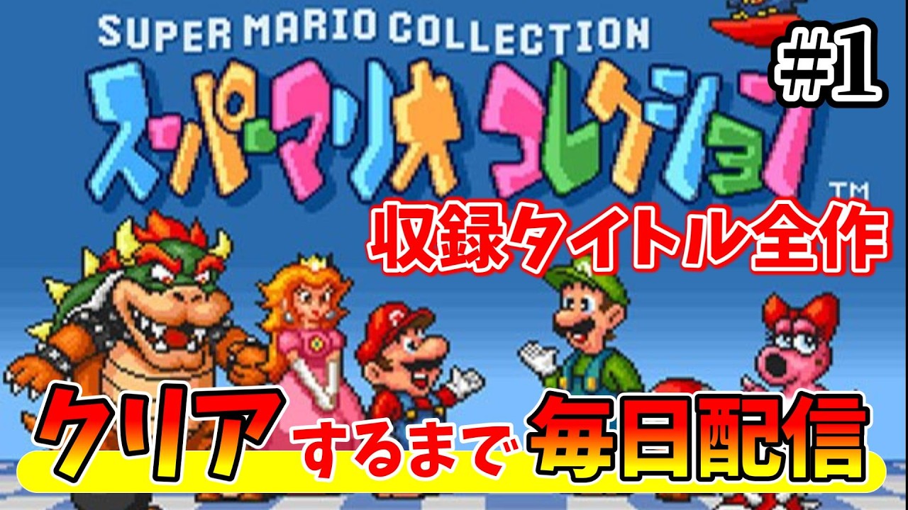 その１【スーパーマリオコレクション】全４作クリアする！！【毎日配信】