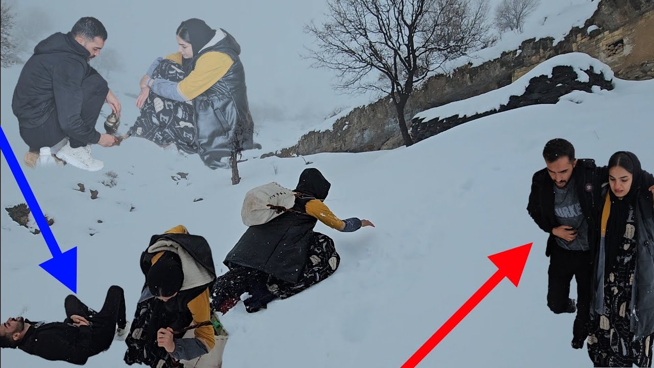 Injured husband rescued in the snow by his mistresses