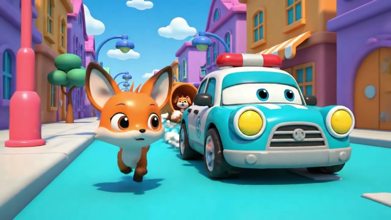 The Wheels on the Police Car | Fun Cartoon Song