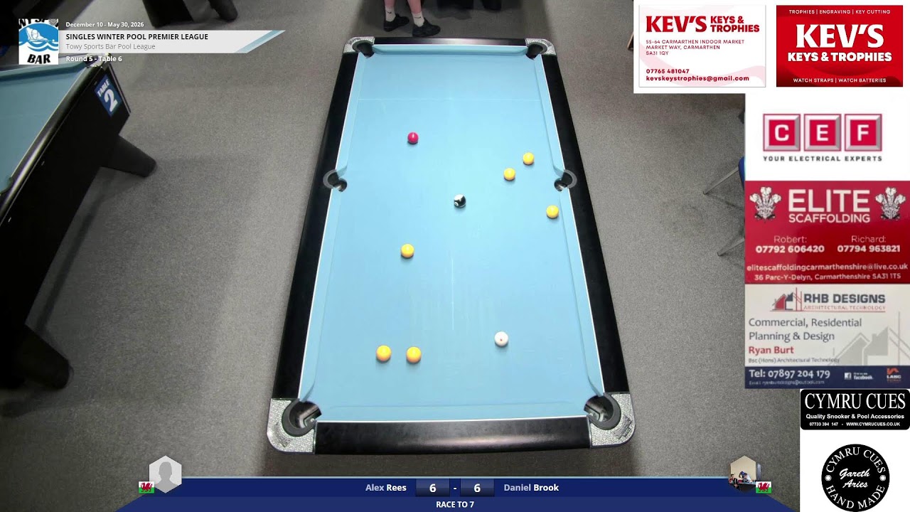 Alex Rees Vs Daniel Brook Winter Pool Premier League