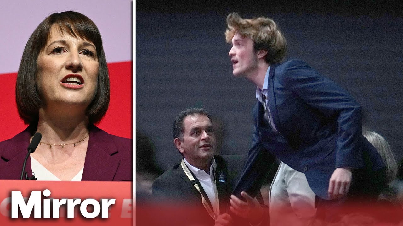 Rachel Reeves speech interrupted by protester