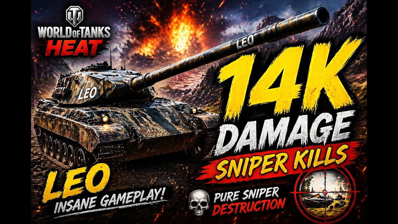 INSANE LEO GAMEPLAY 😱 14K DAMAGE + SNIPER KILLS | WoT HEAT