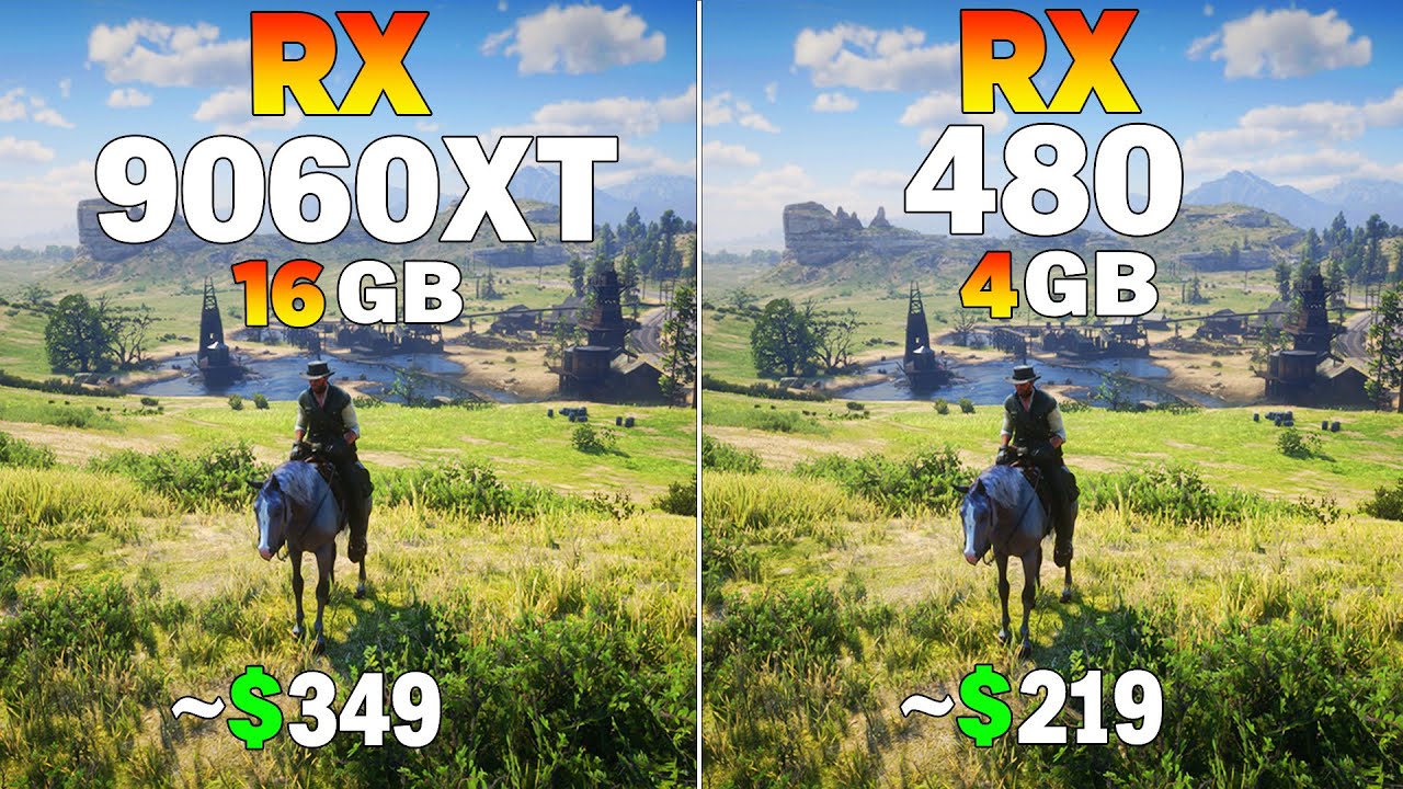RX 9060 XT vs RX 480 - Test in 8 Games