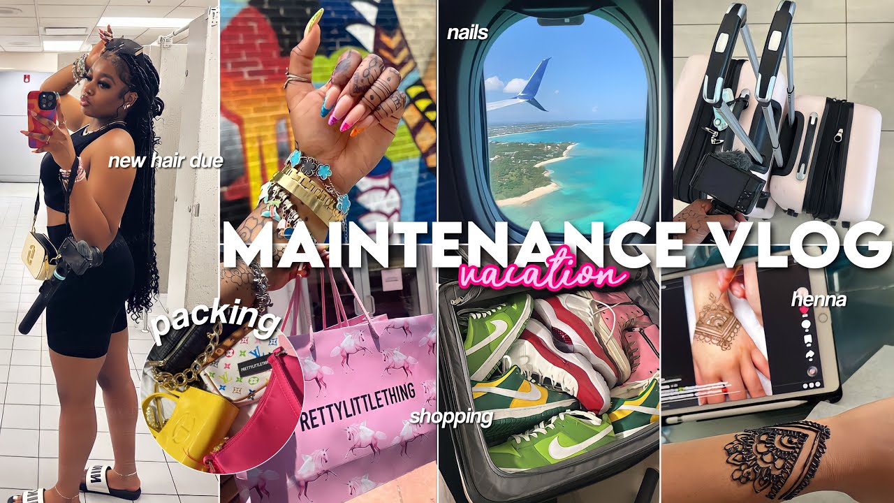 PREP WITH ME FOR VACATION (≧◡≦)♡ doing locs over my locs, nails, packing, henna, shopping etc.