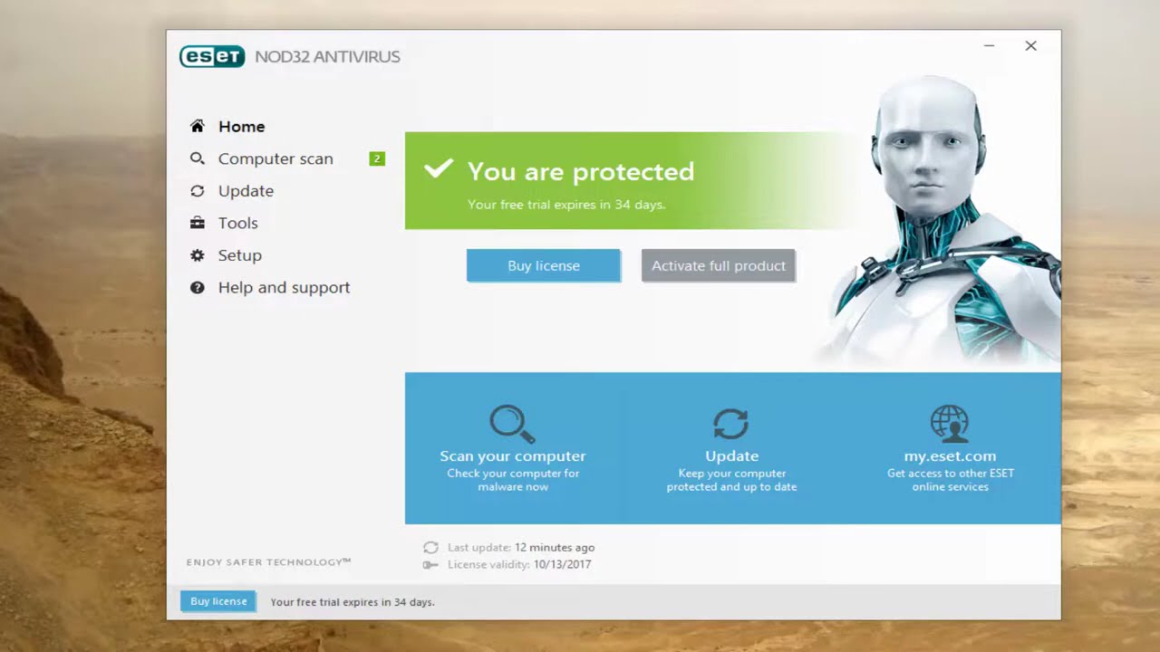 ESET NOD32 Antivirus -  How To Temporarily DIsable Protection
