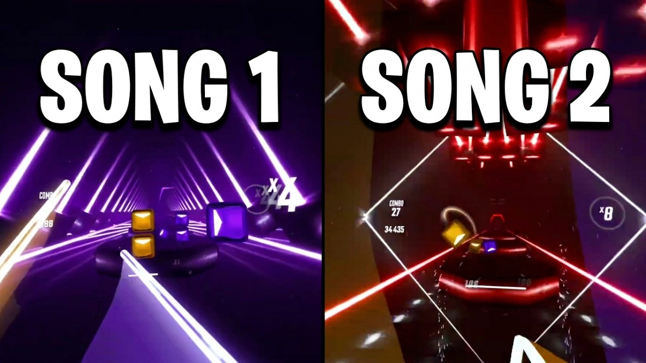 Trying out two of the new beat saber songs in album 8