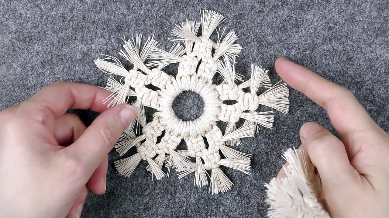 The Easiest Macrame SNOWFLAKE DIY for Beginners | EASY CRAFTS