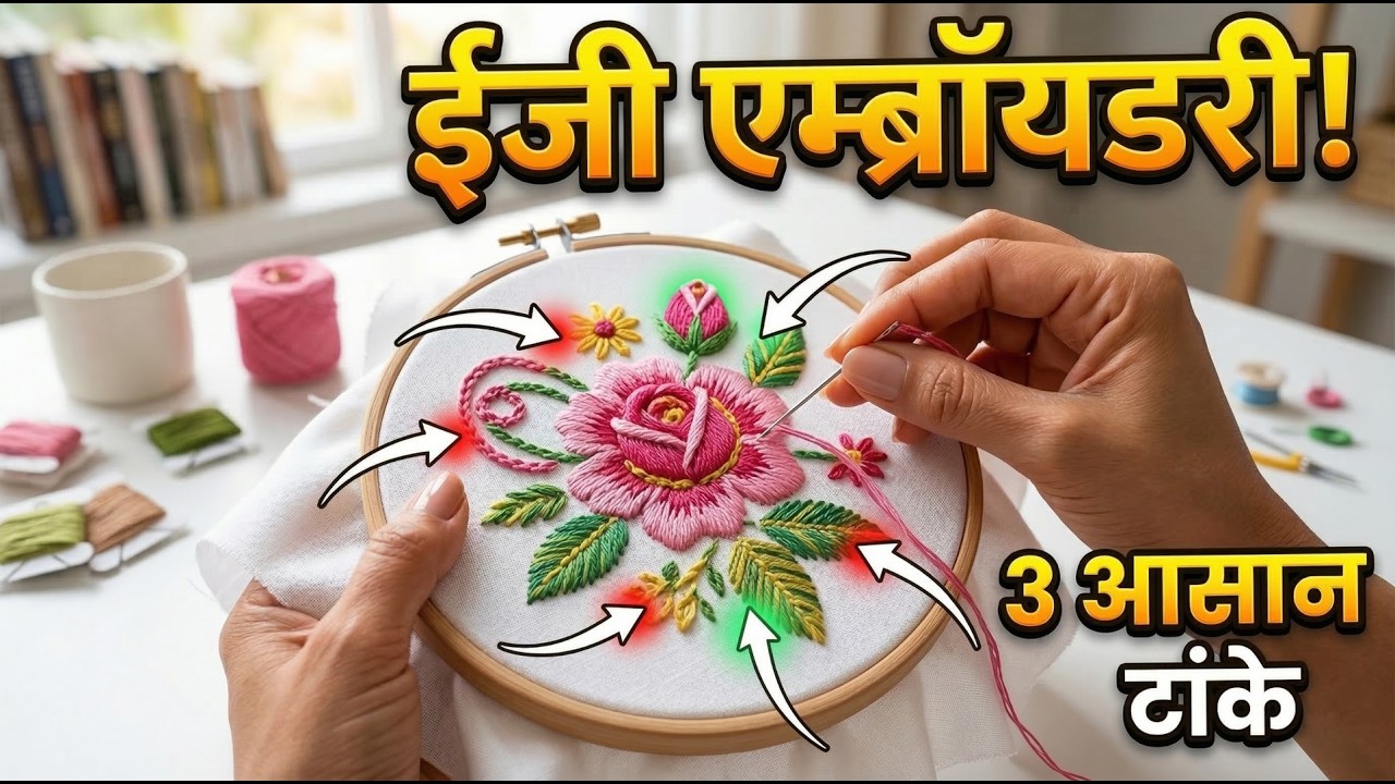 सुई में धागा डालने से लेकर Flower Embroidery तक – Beginners के लिए पूरा Tutorial! 🌸