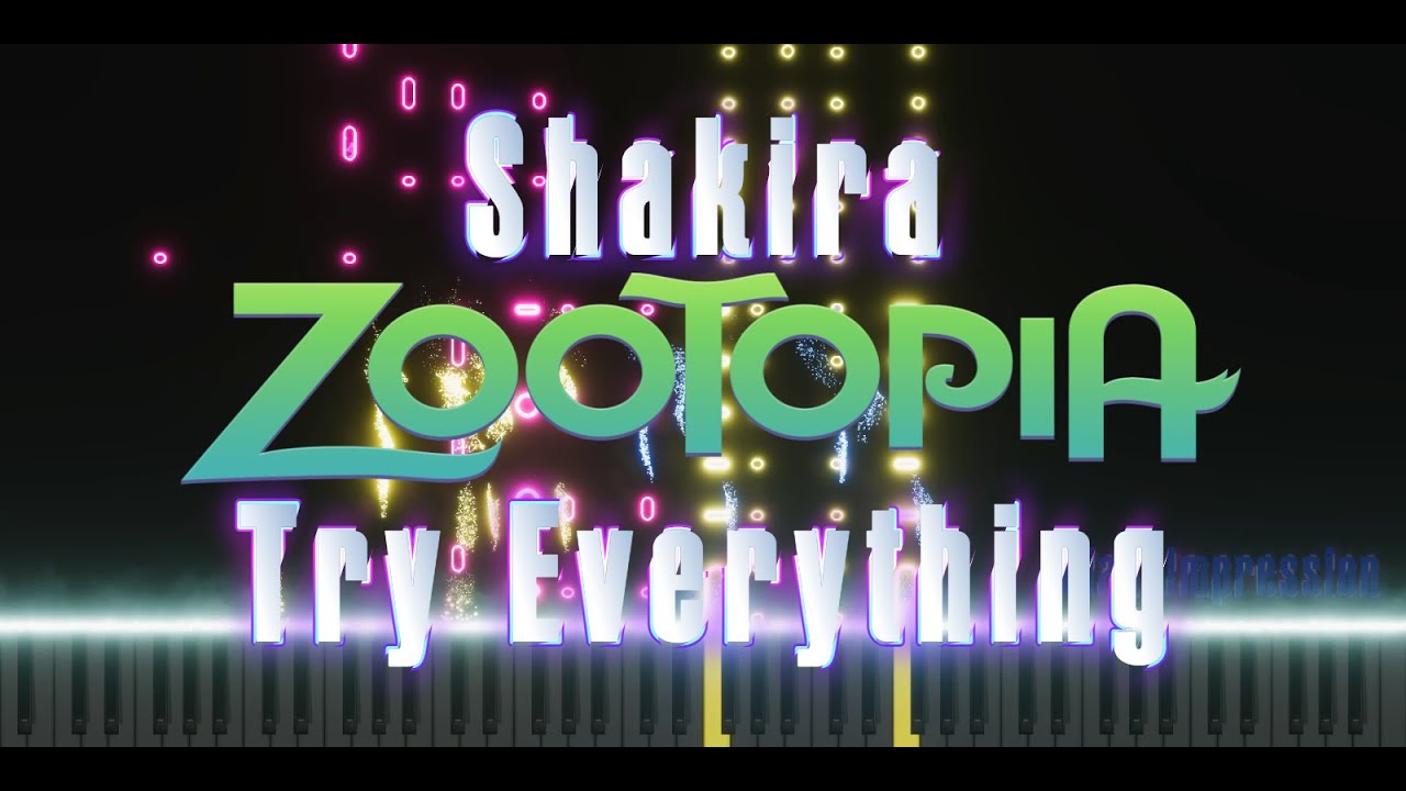 Shakira – Try Everything (OST Zootopia) | Piano Cover | Sheet Music | MIDI