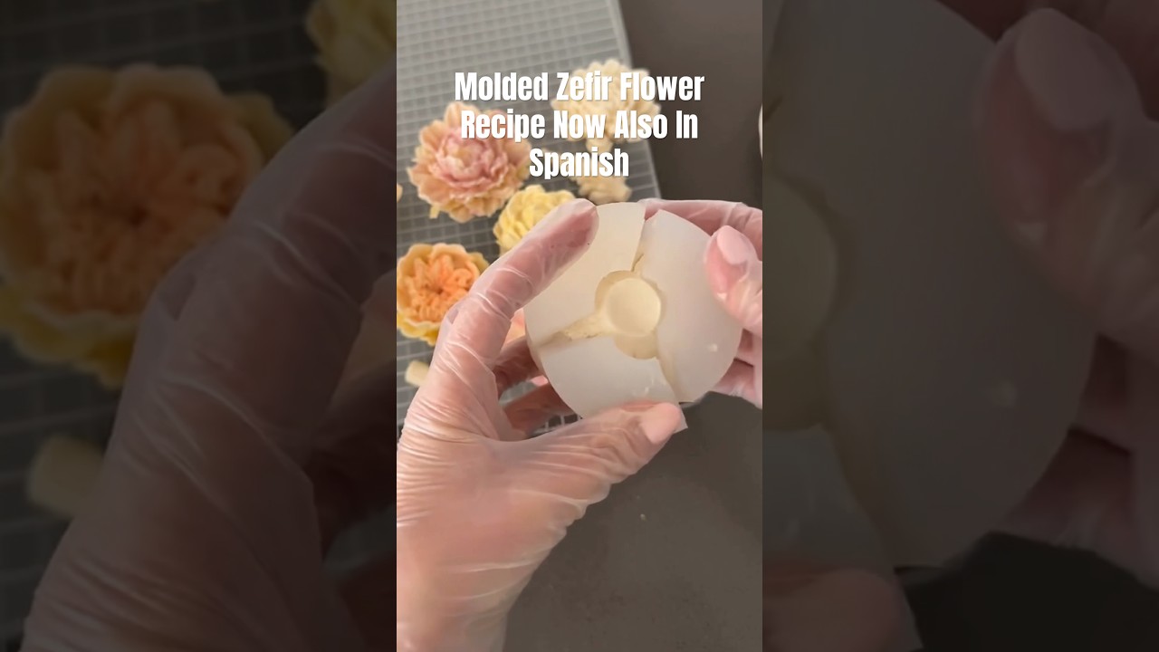 Molded #Zefir flower recipe is now also available in Spanish #zefirreceta #comohacer #zefirflowers