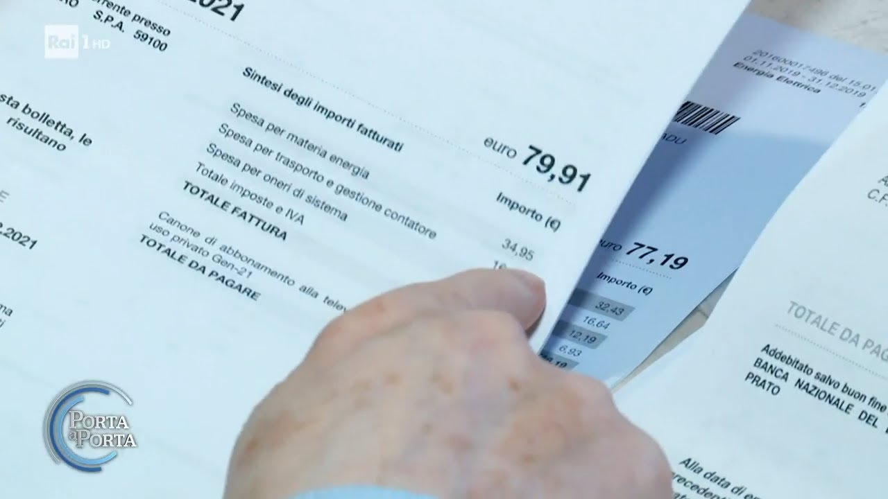 Caro bollette: nell'ultimo anno +131% per la luce e del +94% per il gas - Porta a porta 17/02/2022