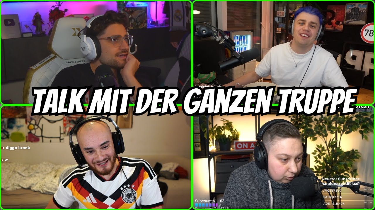 Lustiger Talk mit der ganzen Truppe ft. Papaplatte, Marli, Timgioh, Monte & Co. 👀😂