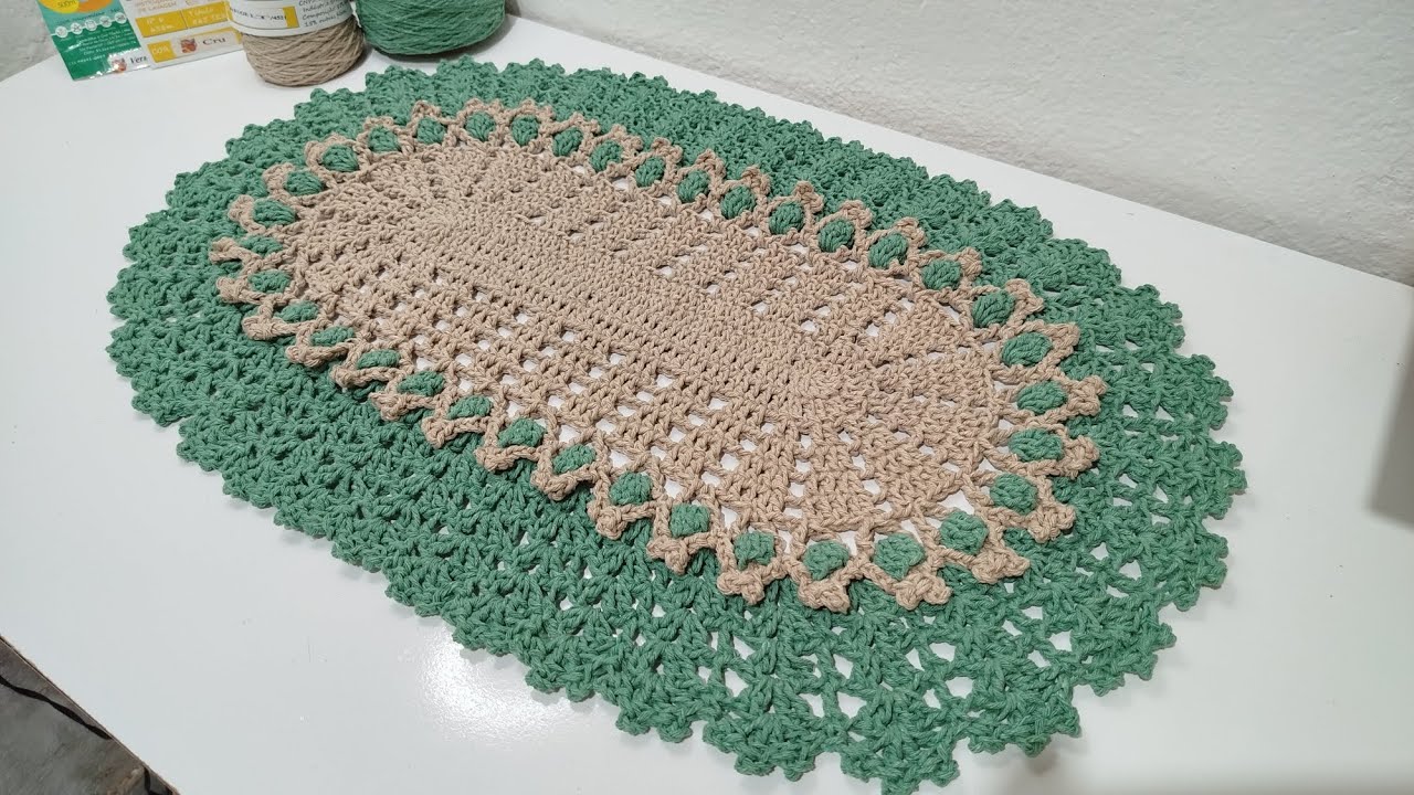 Tapete Leques Rendado em croch&ecirc; muito lindo e f&aacute;cil passo a passo por Croch&ecirc; da Lindalra 