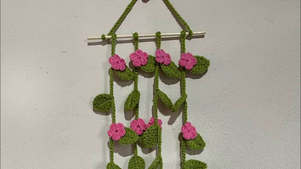 🌺Idea a Ganchillo 🌺Guirnalda de flores colgantes,decoración para pared #crochet #flowers #youtube