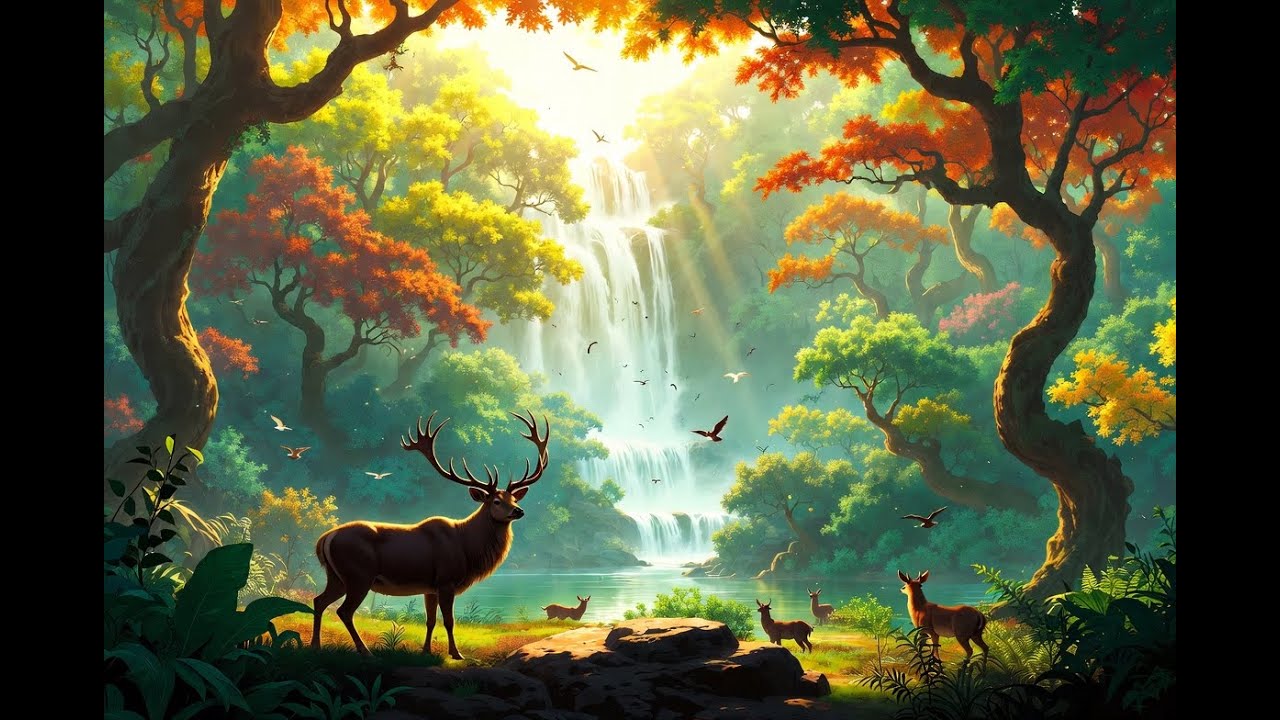 “Peaceful Ghibli-Style Forest Animal Life 🌿 A Calm Nature Story”