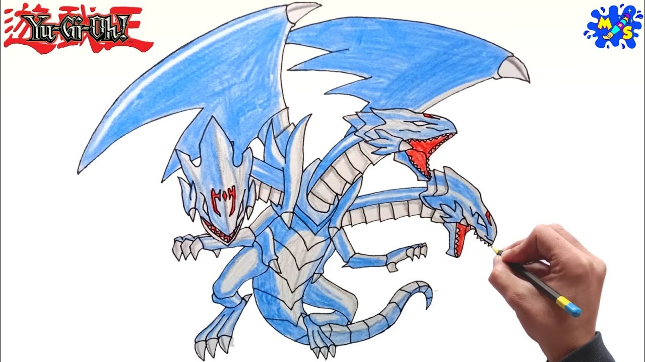 How to Draw Blue Eyes Ultimate Dragon from Yugioh || Step by Step