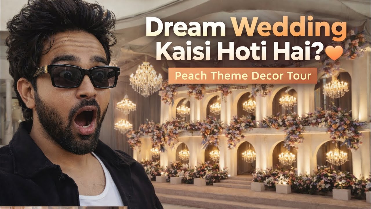 Aisa Wedding Sabka Dream hoga!🧡India Ka Sabse Premium Peach Theme Wedding Decor🤯#stepwithrohit #fyp 