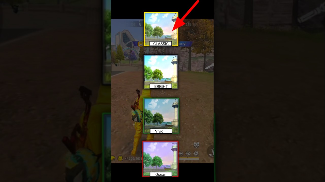 classic settings vs bright vs Vivid vs Ocean free fire pro settings 😲 |#helpinggamer #freefireshorts