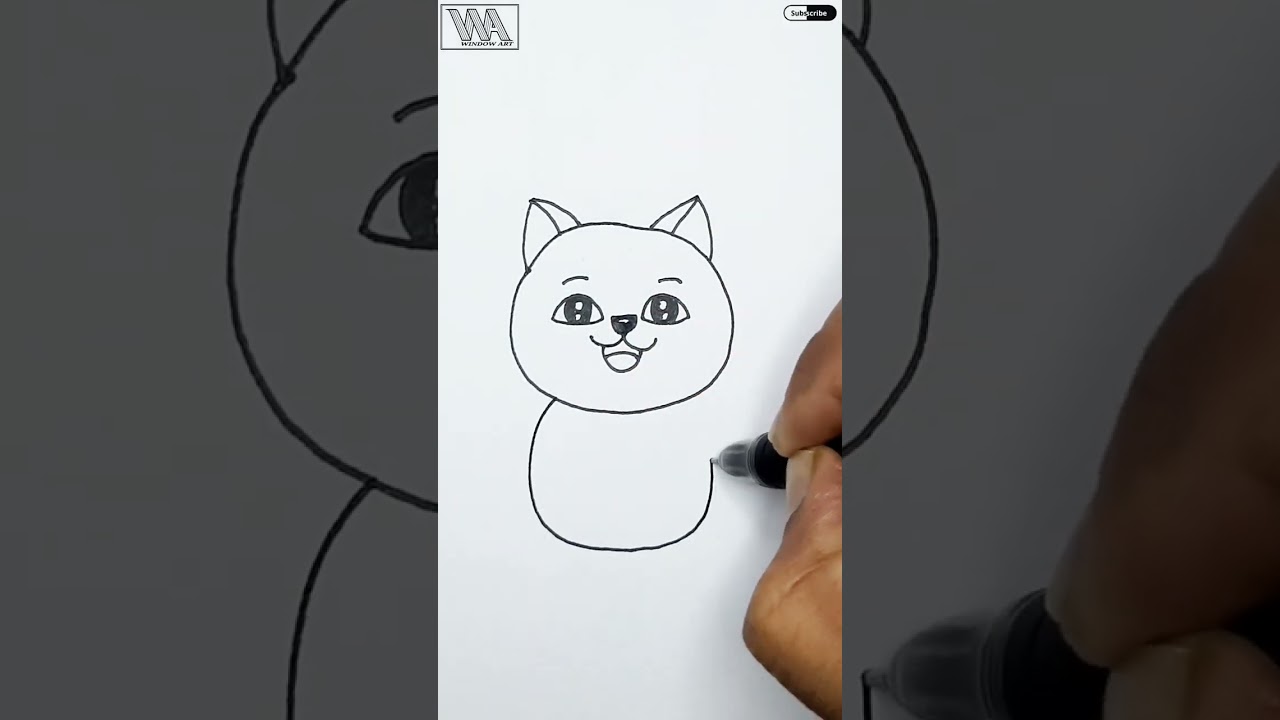Simple Drawing Shorts || Cat Sketch 😻 || How To Draw a Cat || #simple #drawing #shorts