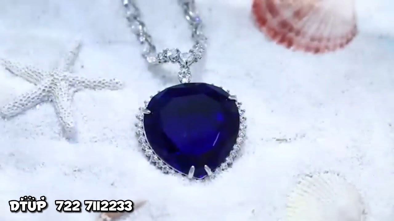 Collar Titanic coraz&oacute;n del mar dije grande replica exacta 🌊💙😍