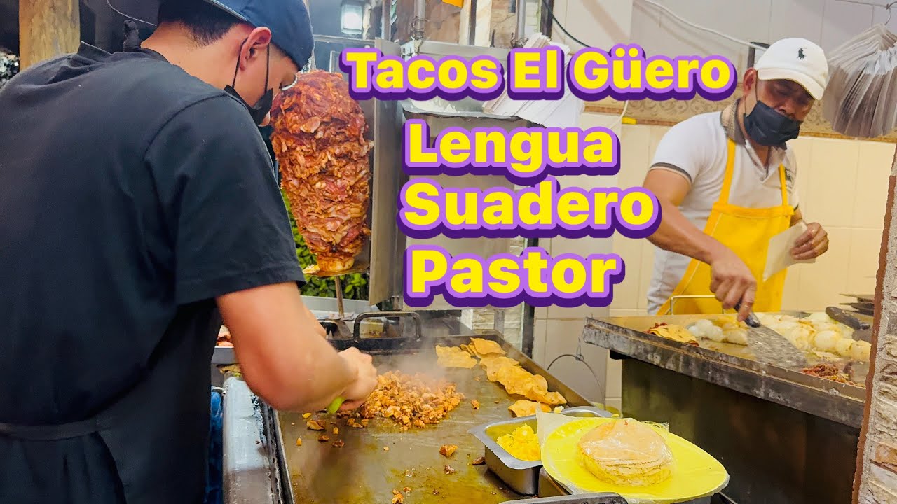 “Tacos El Güero” En Mexico City 🇲🇽😋Taco de Suadero, Lengua, Cabeza Y Pastor #mexico #rood#travel