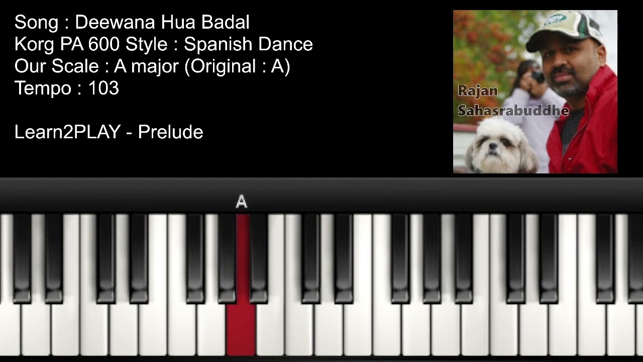 Prelude - Deewana Hua Badal - Piano Tutorial - Slow Play - Easy Piano - Lighted Keys