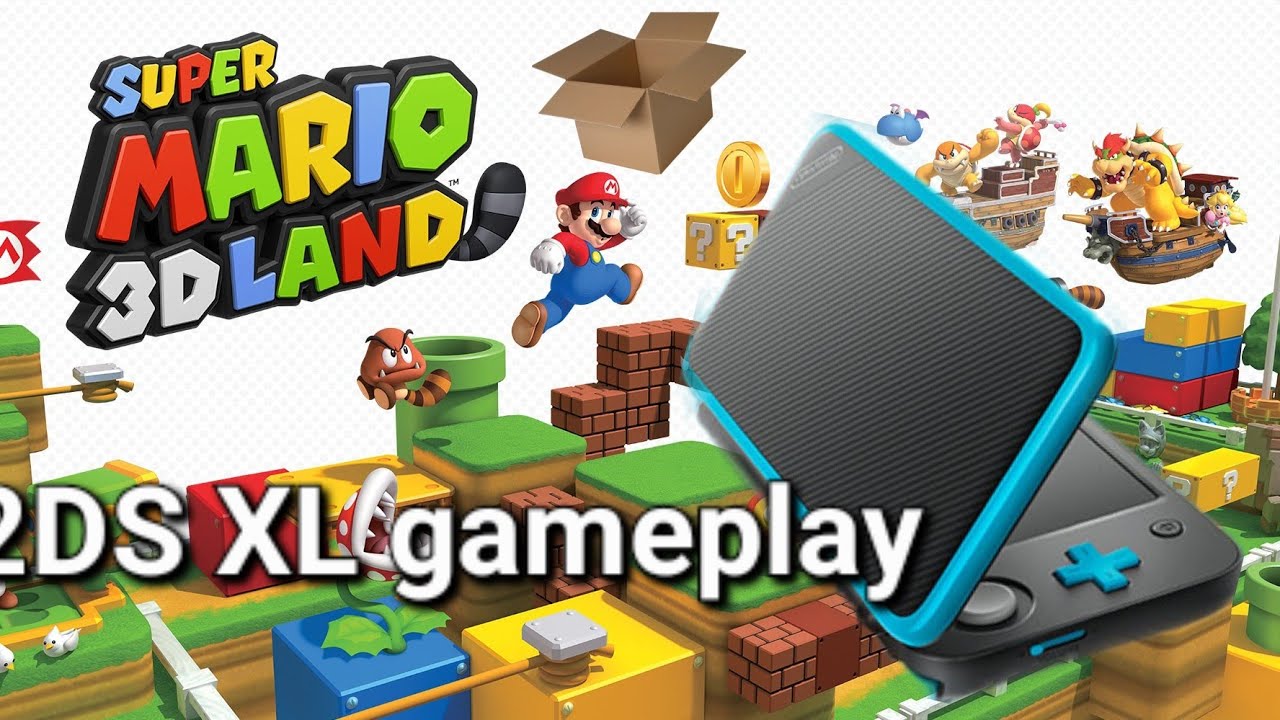 new 2ds XL super Mario 3d land unboxing and gameplay